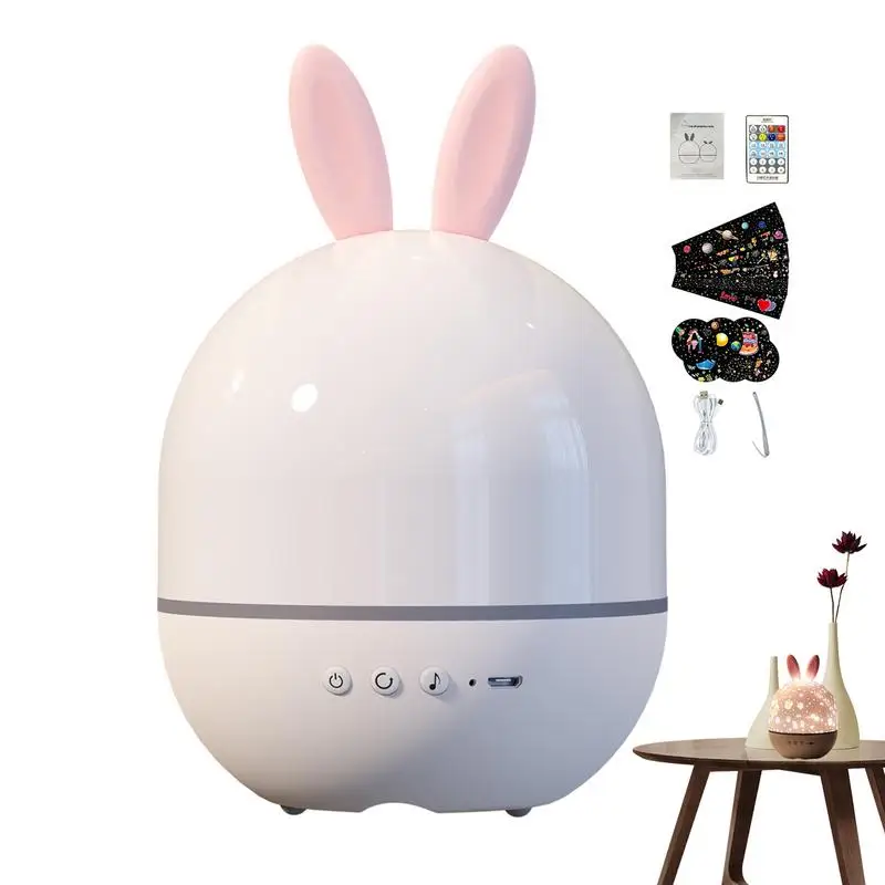 

Star Projector Lamp Rabbit Starry Star Lamp Decor Adjustable Brightness Projection Nightlight For Living Room Kitchen Kid's Room