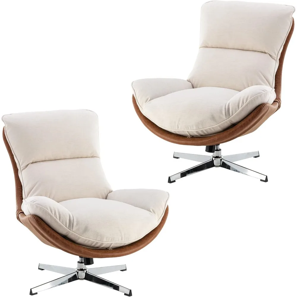 

Chair Swivel Accent Chairs Set of 2, High Back, Comfy Rocker Chairs for Living Room Bedrooms Reading Room Office, Chair