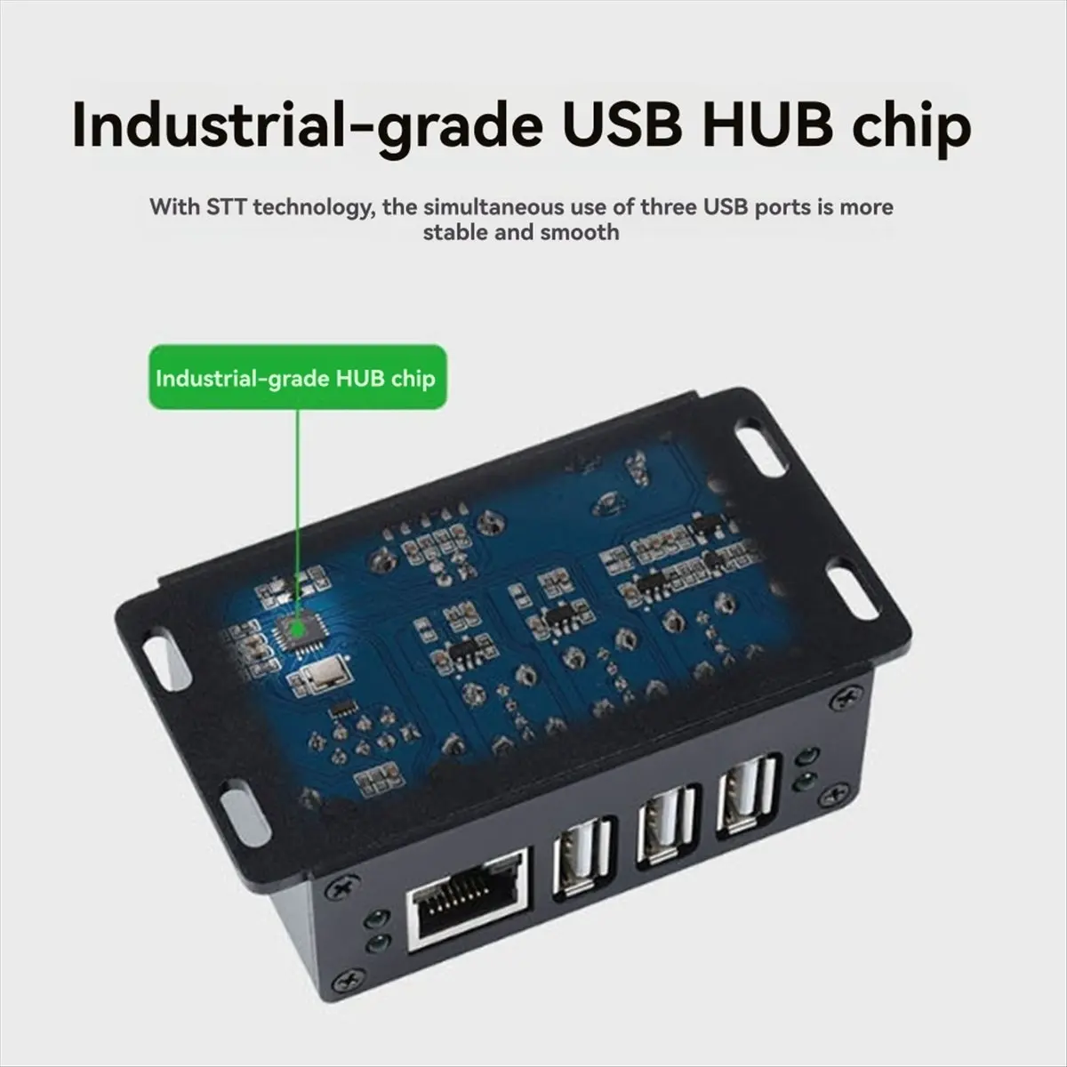 HU√◆ND  Industrial Grade Multifunctional USB HUB Extending 3-Port USB Hub+100M Ethernet Port USB-HUB-3U-ETH