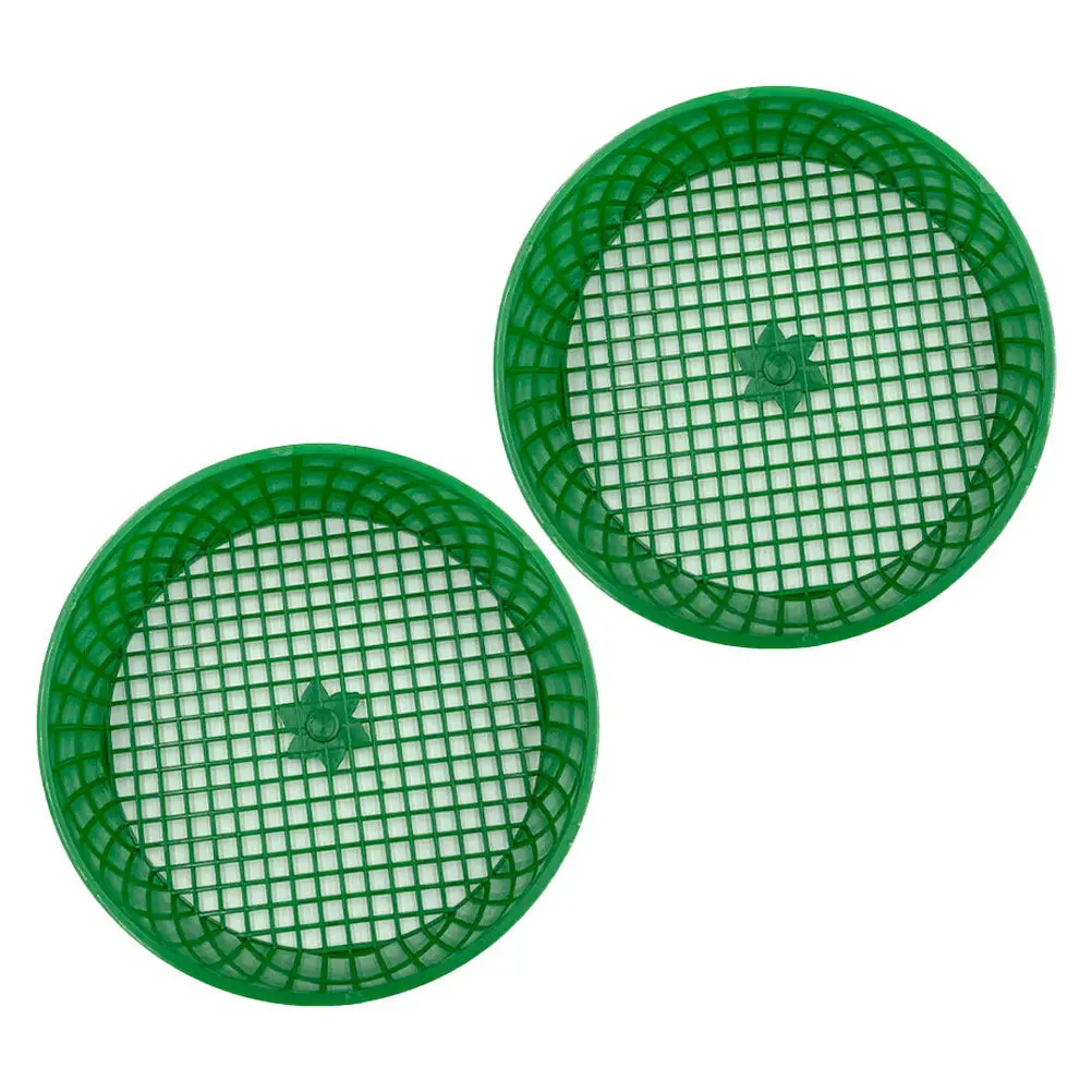 2 Piezas Tamiz de Jardín de 6 Pulgadas, Bandeja de Plástico Verde para la Preparación, Eliminación de Restos de Roca, Filtrado de Arena y Tierra