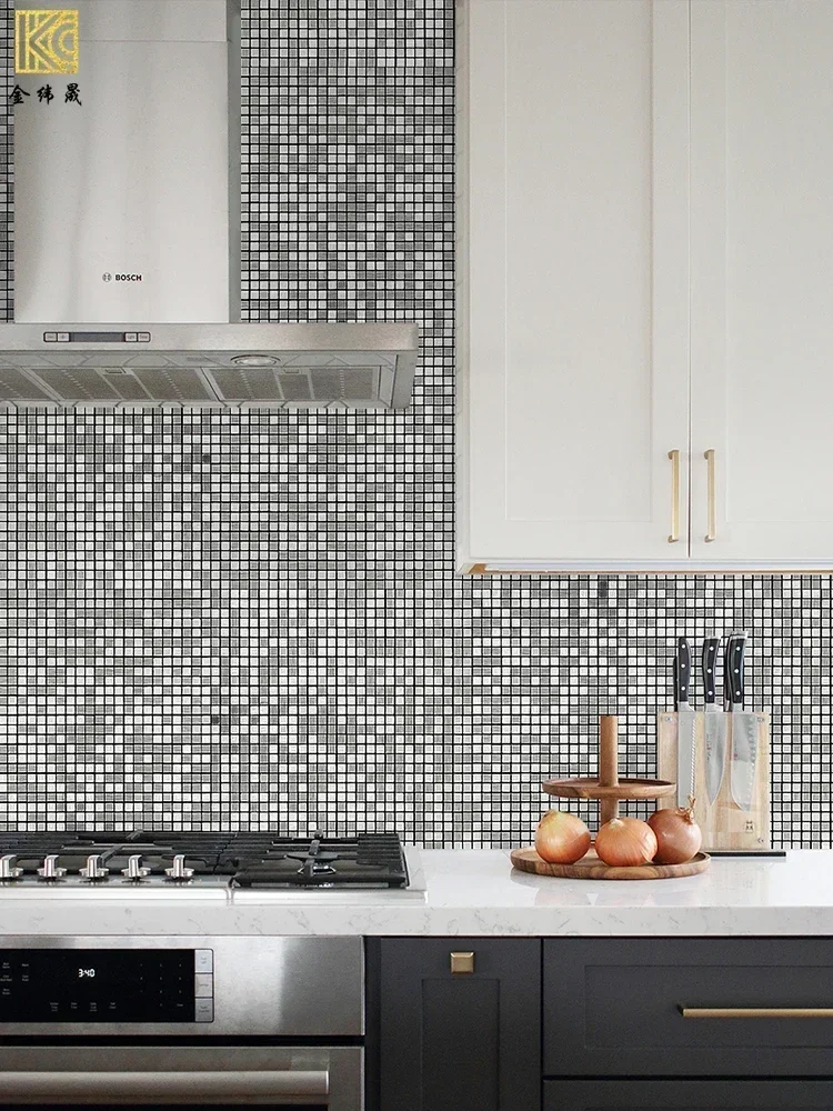 particle retro metal mosaic wall paste self-adhesive waterproof moisture-proof kitchen antibacterial