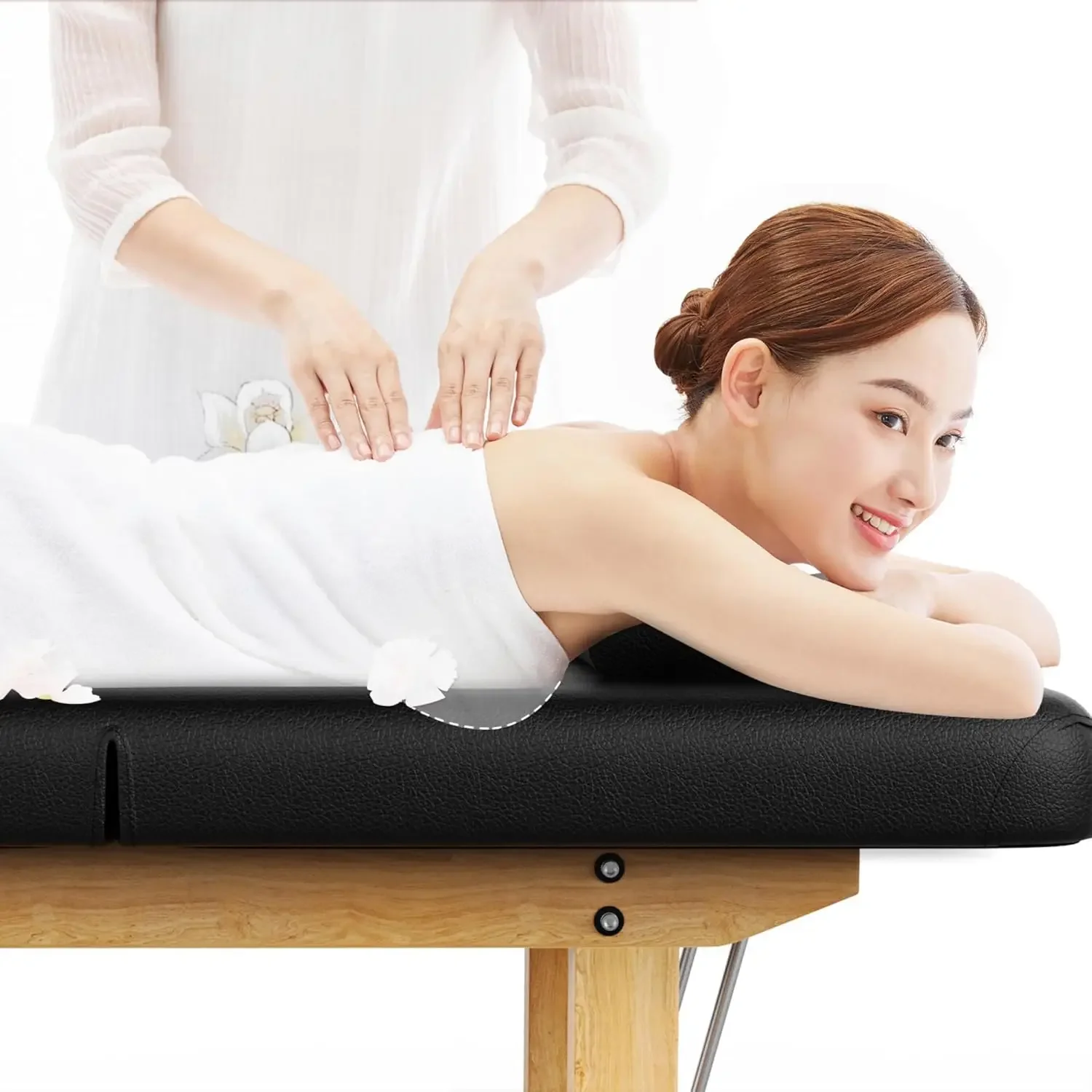 Wooden Massage Bed Adjustable Heavy-Duty Wide Stationary Massage Table for Treatment Physical Therapy Table Professional