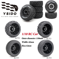 YSIDO 4Pcs 110mm 1/10 Short Course Truck Tires Wheels Tyre For Slash Arrma Senton HuanQi 727 Vkar 10sc Hpi RC Car Upgrade Parts