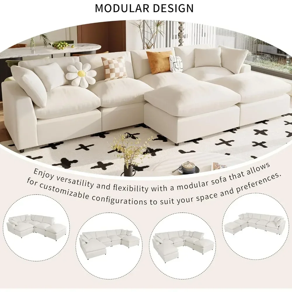 Oversized Modular Sectional Sofa,134.4\