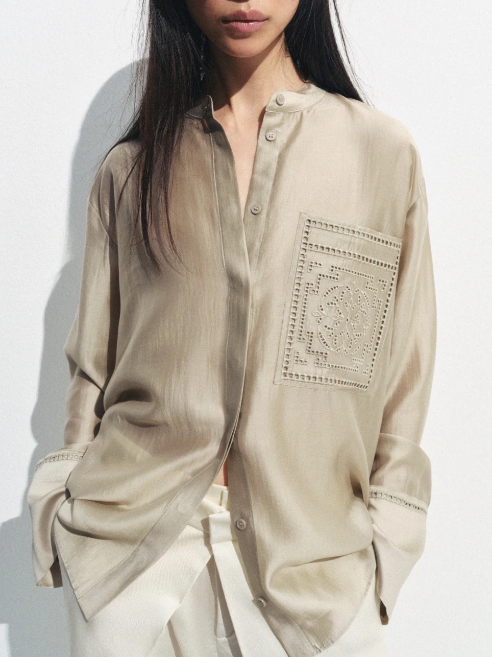 Korean Lifestyle - Elegante camicia a maniche lunghe con