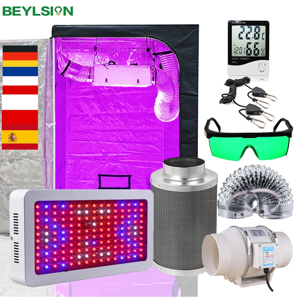 BEYLSION Growing System Plant Tent Grow Tent Room Complete Kit Hydroponic Led Grow Light With Carbon Filter Air Fan For Plant