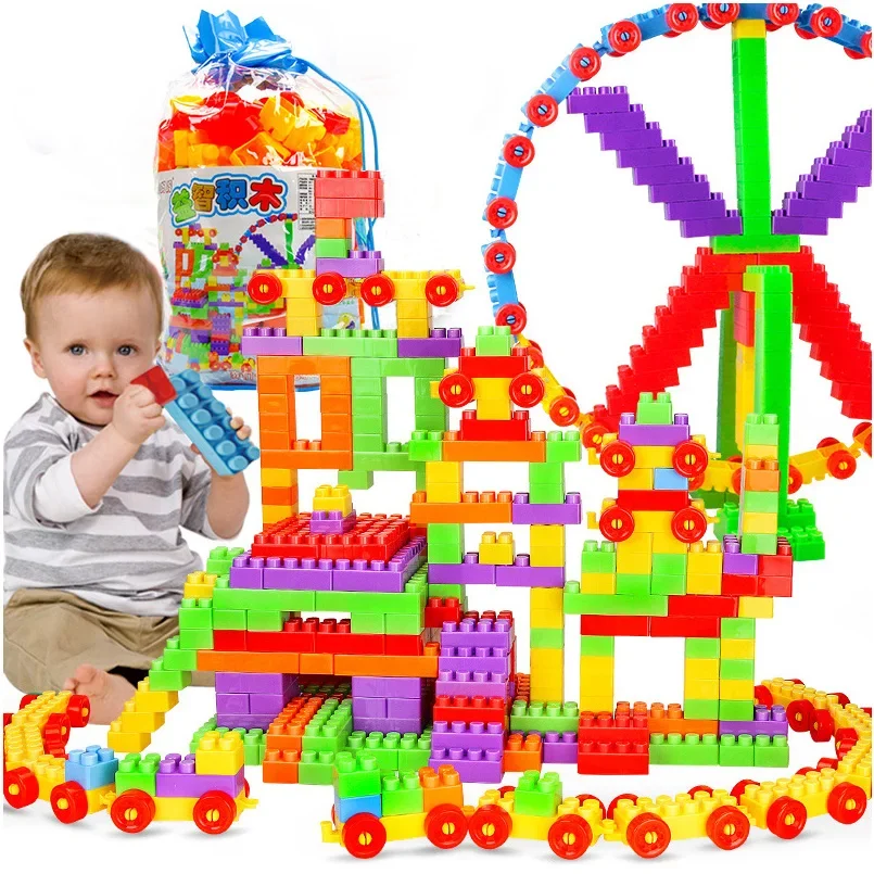 160Pcs Large Particle Building Block DIY Assembled block Toys Children Early Education Toys Creative Splicing Plastic Gifts