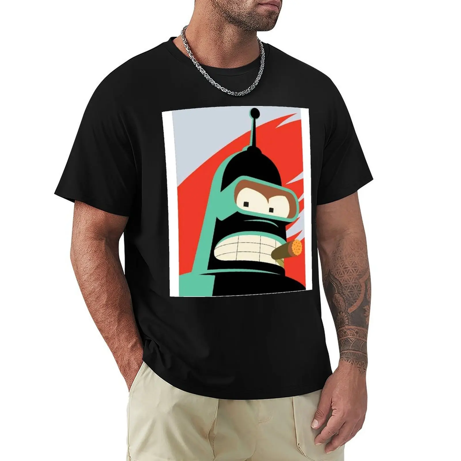 

Futurama Bender Art T-Shirt Plus Size Basic Cotton T-Shirt
