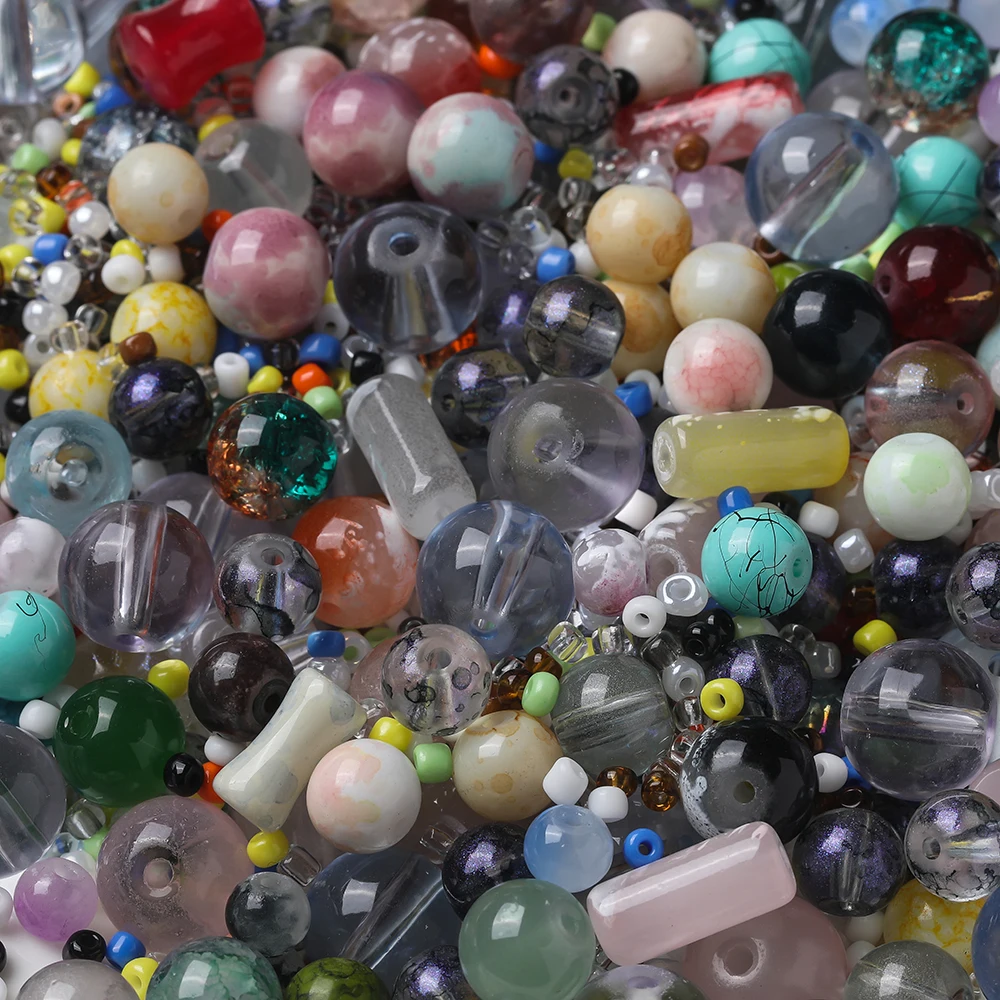 3-14mm 30g/Bag Glass Random Mixed Style Round Loose Spacer Beads for Handmade DIY Jewelry Bracelet Necklace Keychain Accessories view 2