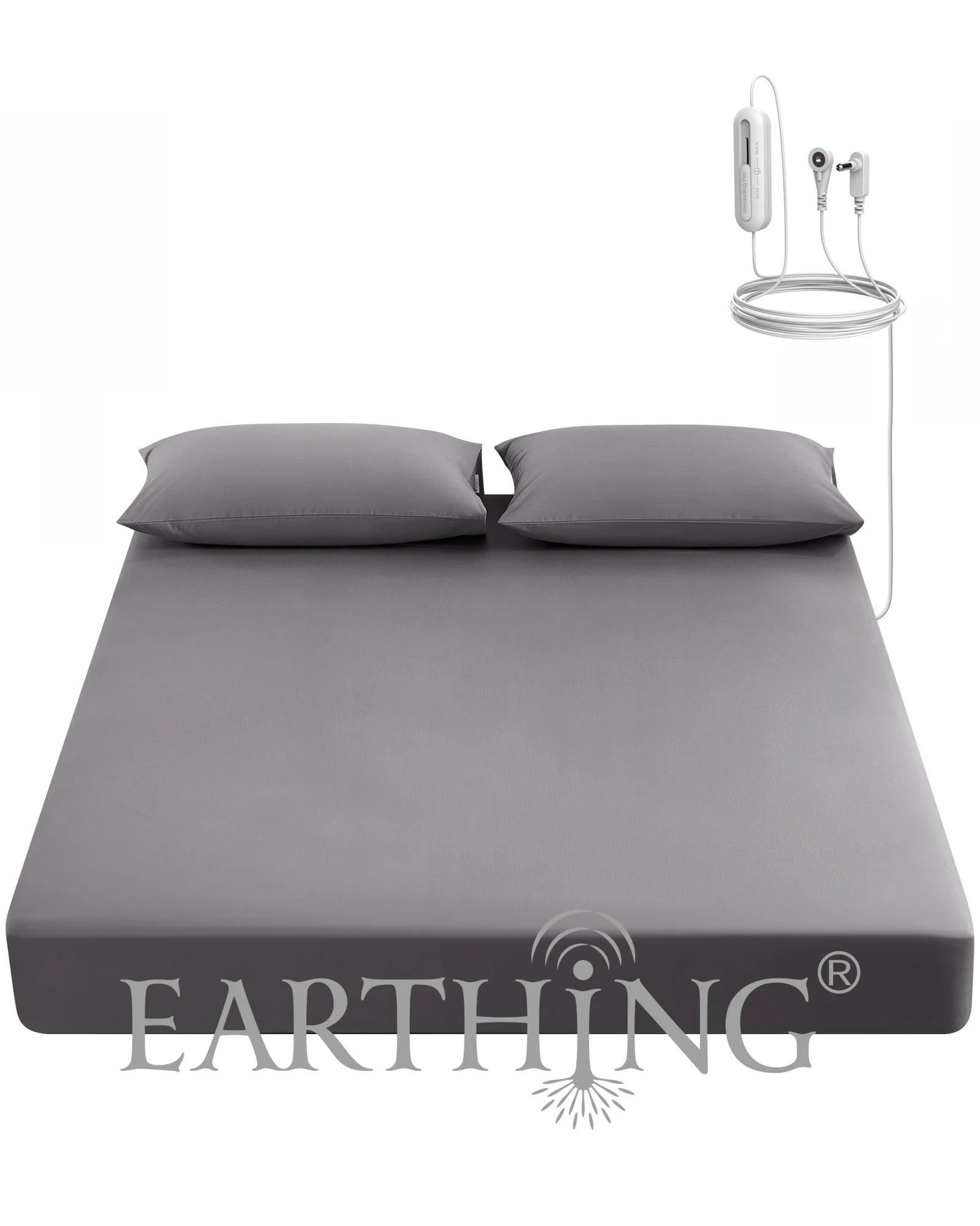 EARTHING Fitted Sheet Gray color Not includes pillow case Cotton Silver Antimicrobial healthy Bedding set