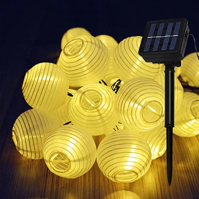Wasserdichte Laterne, Solar-Lichterkette, 6,5 m, 30 LEDs, Outdoor-Girlande, Terrassenlicht, Solarstrom-Lampe, Weihnachten für Gartendekoration