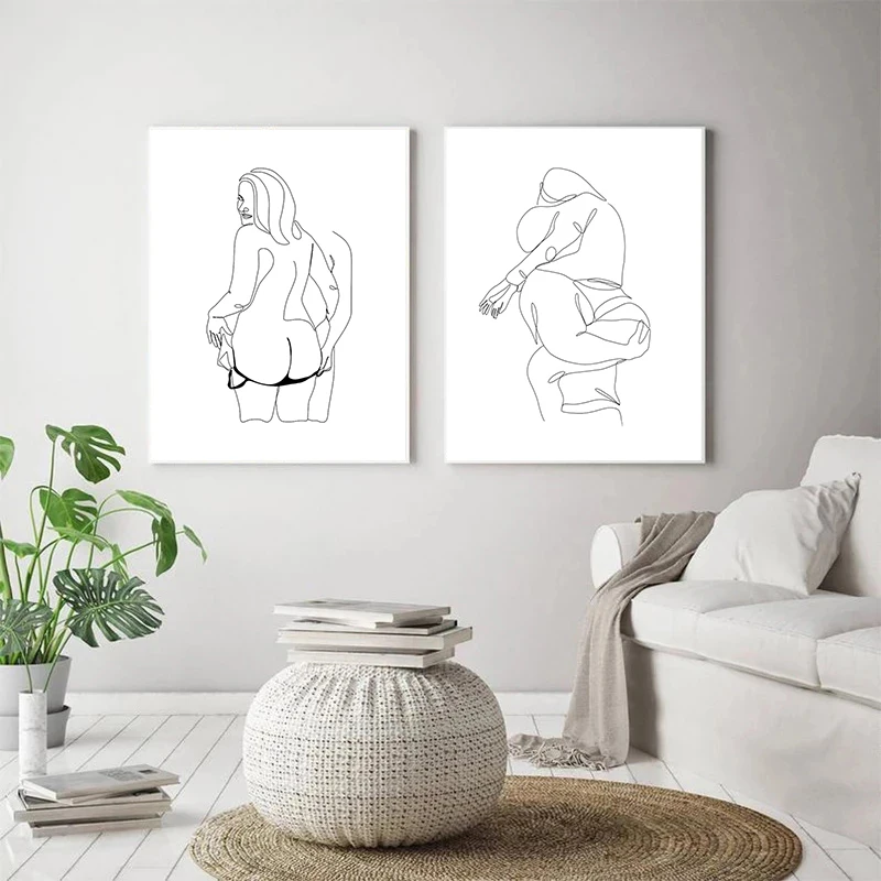 Couple Love Line Art Hugging Kiss Print Posters Abstract Minimalist Nordic Canvas Painting Wall Pictures for Bedroom Home Decor