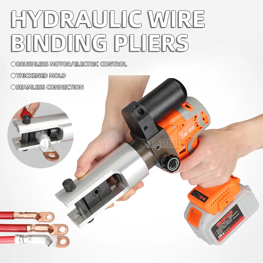 Lithium Battery Hydraulic Crimping Tool,TerminalsRechargeable Cable Crimper,Portable Quick Crimping Tool for Copper Aluminum 
