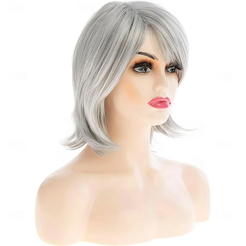 Synthetic Hair Wig Short Grey Wig