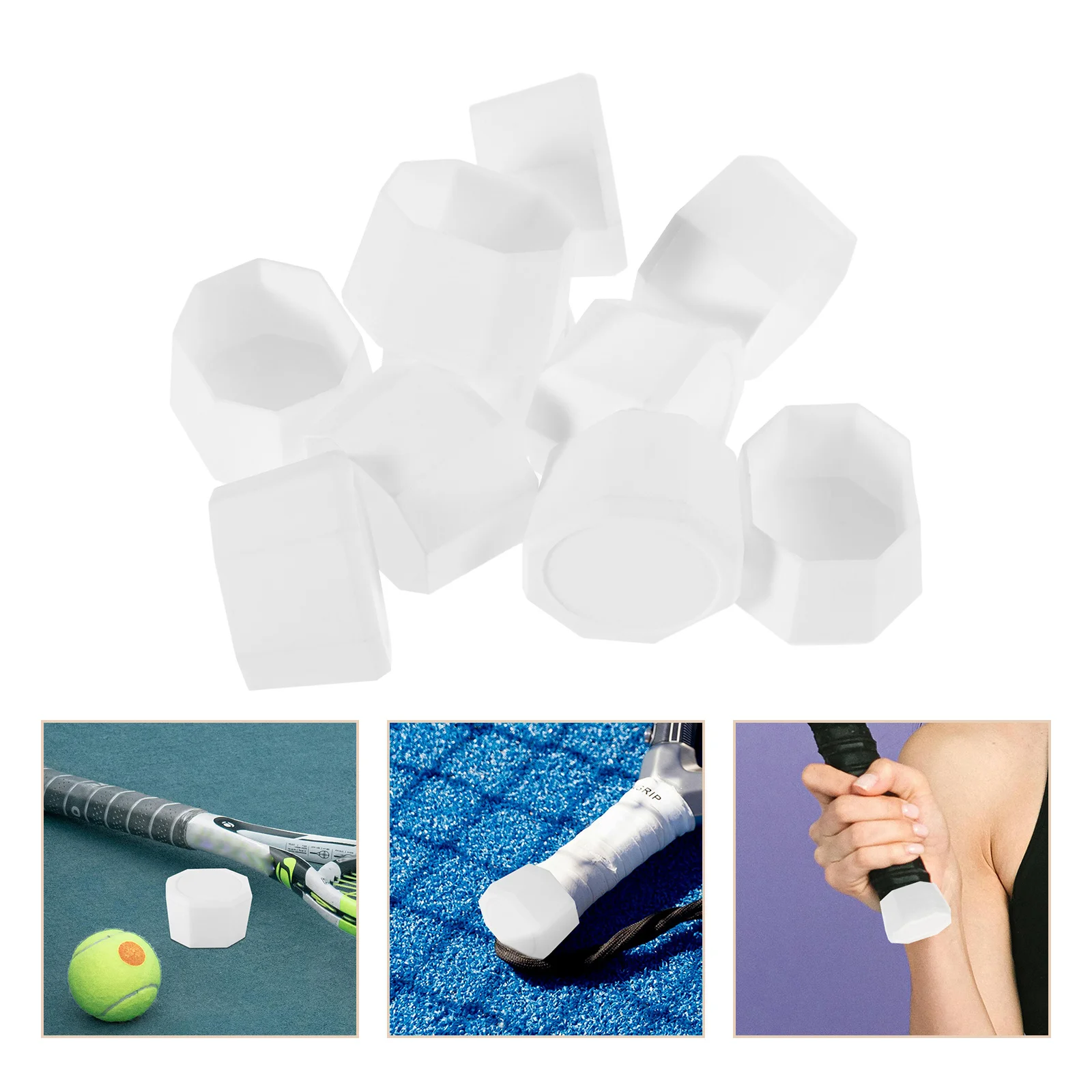 

10 pcs Tennis Racket Handle Grip Caps Antislip End Covers For Training Competition Durable Protection Accessory