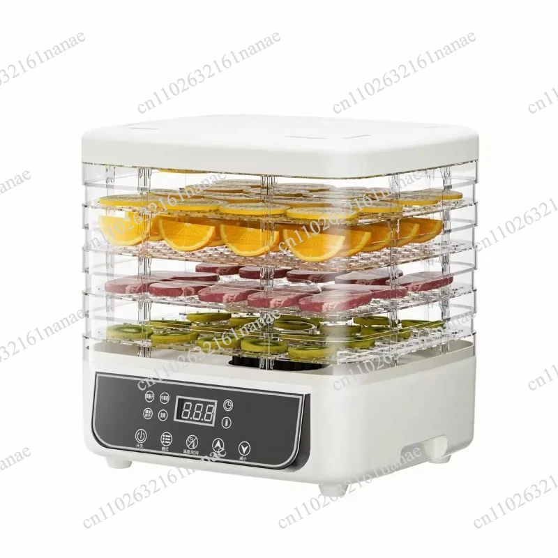 5-Tier Transparent Food Dryer Adjustable Time Temperature BPA-Free Energy Saving Drying Appliance