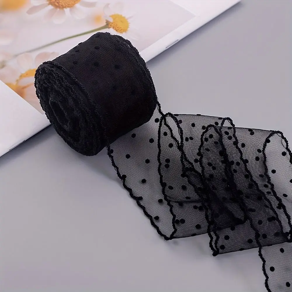 

Bouquets Accessories Retro Lace Trim 5cmx5M Black/White Bridal Veil Accessories DIY Elegant Lace Fabric Ribbon Apparel