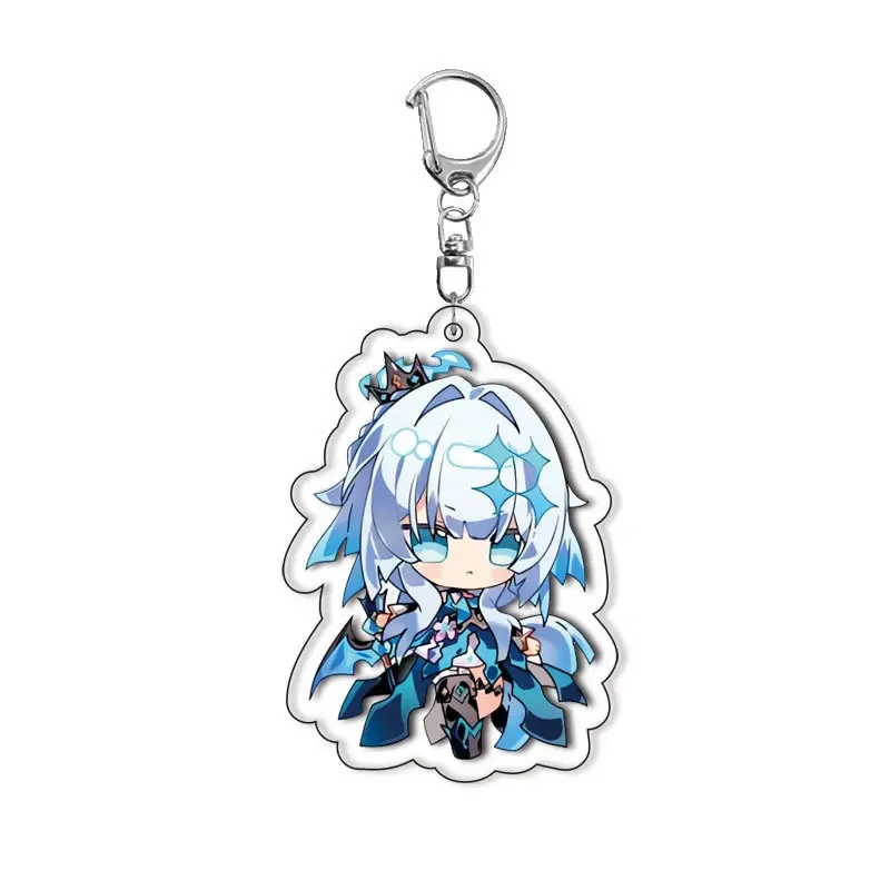 Kawaii أنيمي Q نسخة المفاتيح الاكريليك سيارة كيرينغ اكسسوارات الكرتون لطيف الشكل شخصيات حقيبة العرافة على ظهره قلادة الهدايا #6