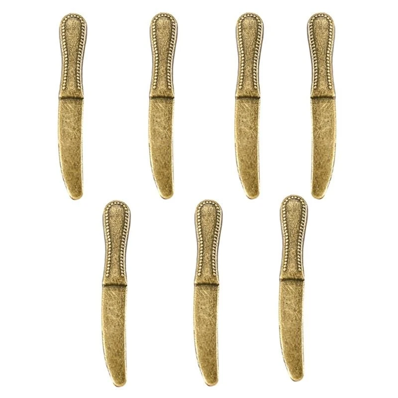 ชุดมีดช้อนส้อมที่เหมือนจริงโมเดลบ้านตุ๊กตาช้อนส้อมชุดอาหารเย็น