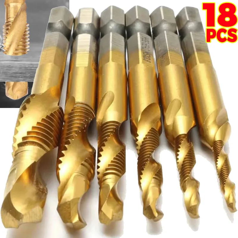

Screw Tap Drill Bits High-Speed Steel Bit Set Metal Punching Hole Opener Drilling Tool Hardware Electric Drilling Accessories