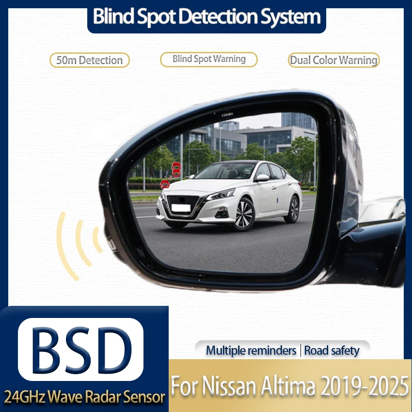 Blind Spot Detection System & Lane Change Assist 24GHz Radar Dual Color Light Lane Change & Parking Warning for Nissan Altima