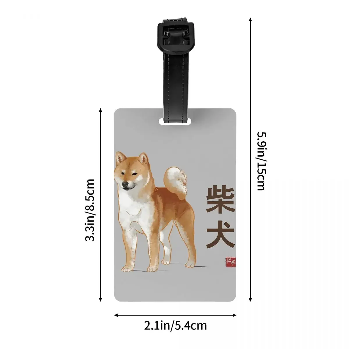 Dog Collection Japan Kanji Version Shiba Inu Dog Luggage Tags Suitcase Travel Baggage Boarding Tag Label Holder ID Name Address