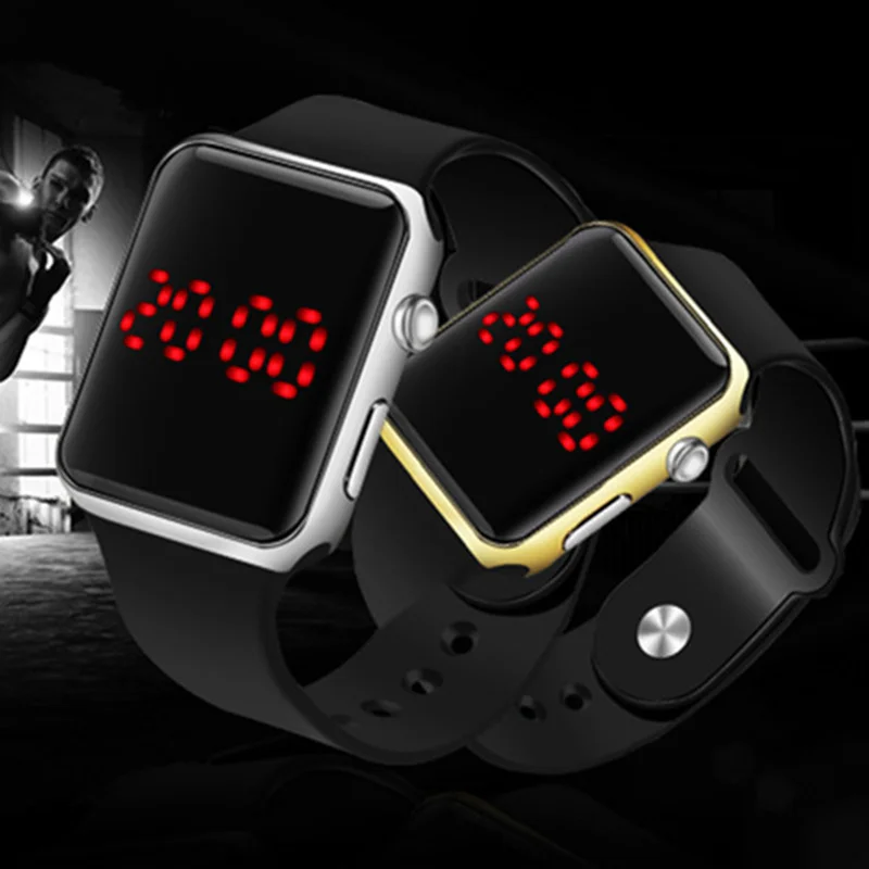 Simple Fashion Men\'s LED Watches Male Clock Designer Men\'s Silicone Electronic Digital Quartz-watch Relogio Masculino