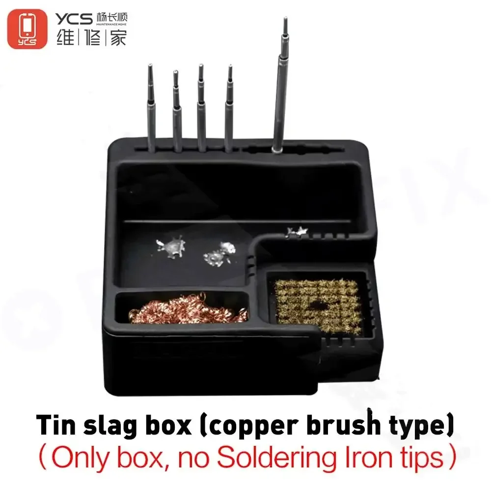 YCS Heat-Resistant Silicone Tin Slag Box Nozzle Tip Desoldering Cleaning Ball Solder Iron Mesh Filter Tin Remover Dross Box