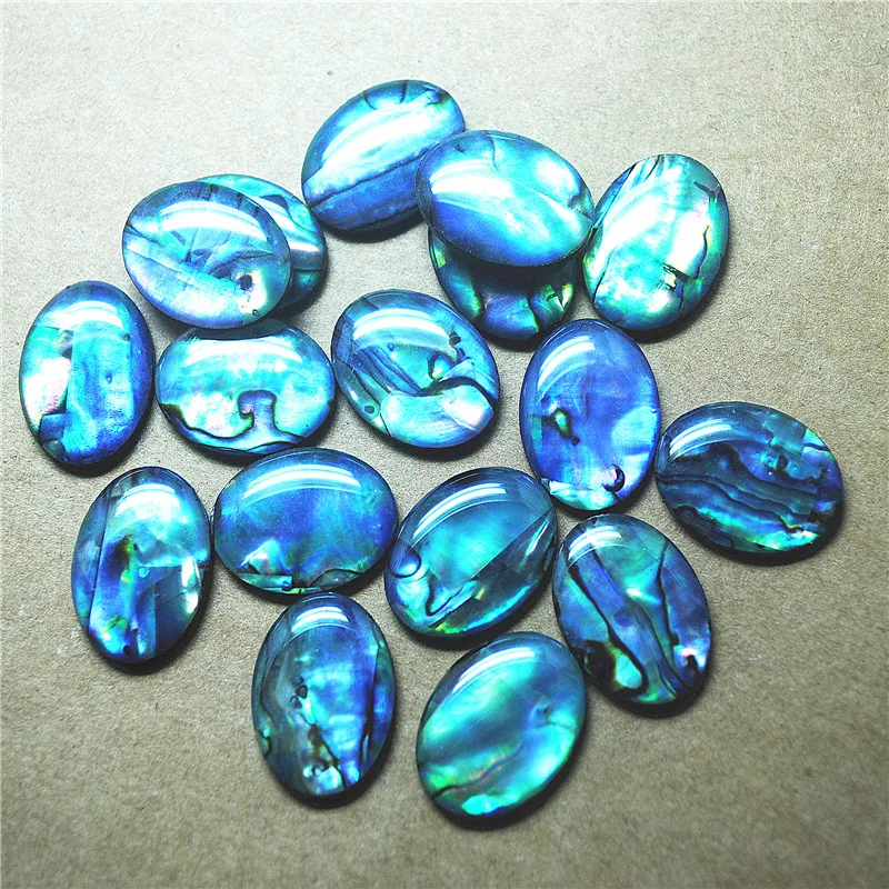 10PCS 15X20MM ABALONE SHELL CABOCHONS OVAL SHAPE NO HOLE LOOSE BEADS ACCESSORIES GOOD FOR YOUR JEWELRY MAKINGS