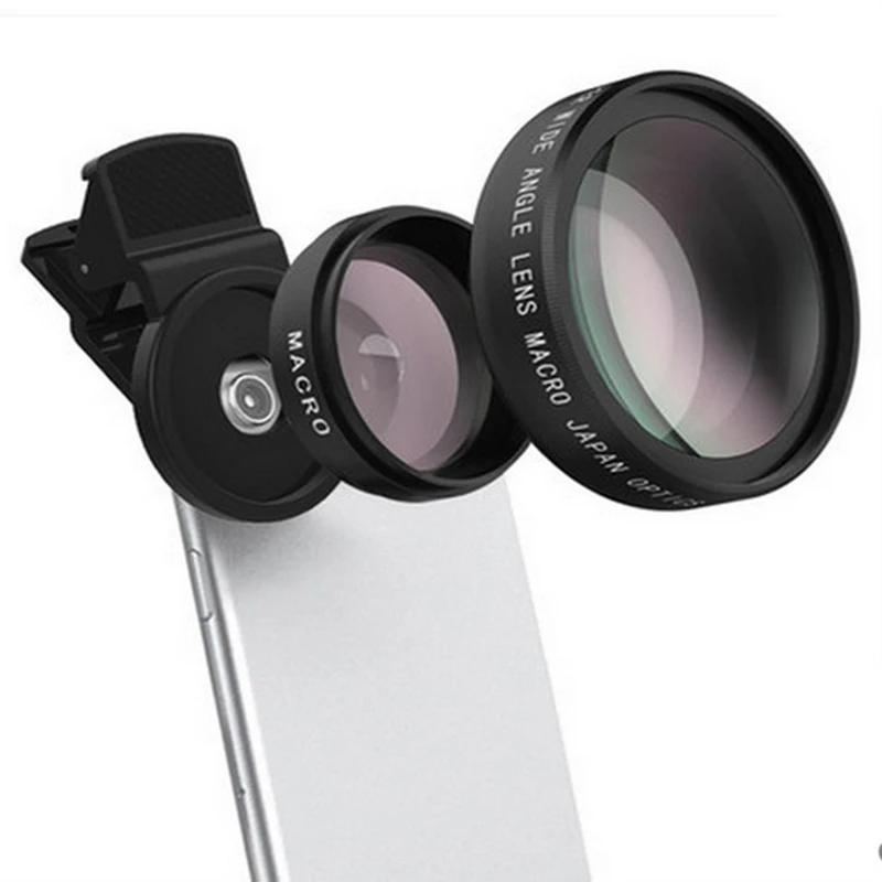 

2-in-1 0.45X Wide Angle Lens 12.5X Macro Lens with Clip Professional Super Wide-Angle HD Lens for Smartphone Mobile Accessories