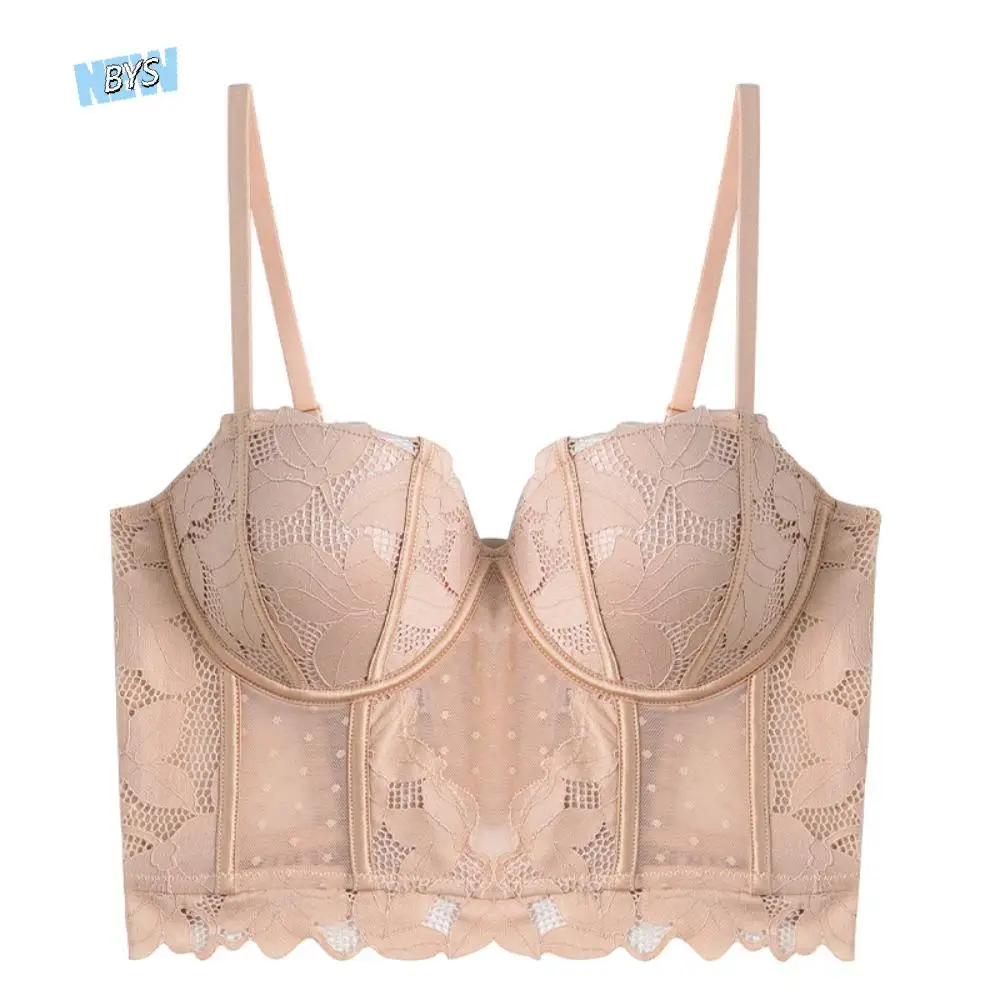 

Mesh Dot Lace Flower Camisole Transparent Sleeveless Slim Crop Tops Sweet Suspender Vest Lace Corset Spring Summer