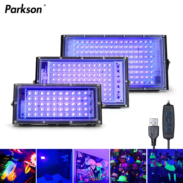 Led UV USB Floodlight 50W 100W 150W USB LED Stage Blacklight Wodoodporna 220V Ultrafioletowa lampa sceniczna Disco Party Podświetlenie sceniczne