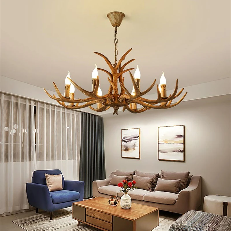 

TEMAR Modern Led Chandelier Creative Antler Hanging Pendant Lamp for Home Dining Room Aisle Decor