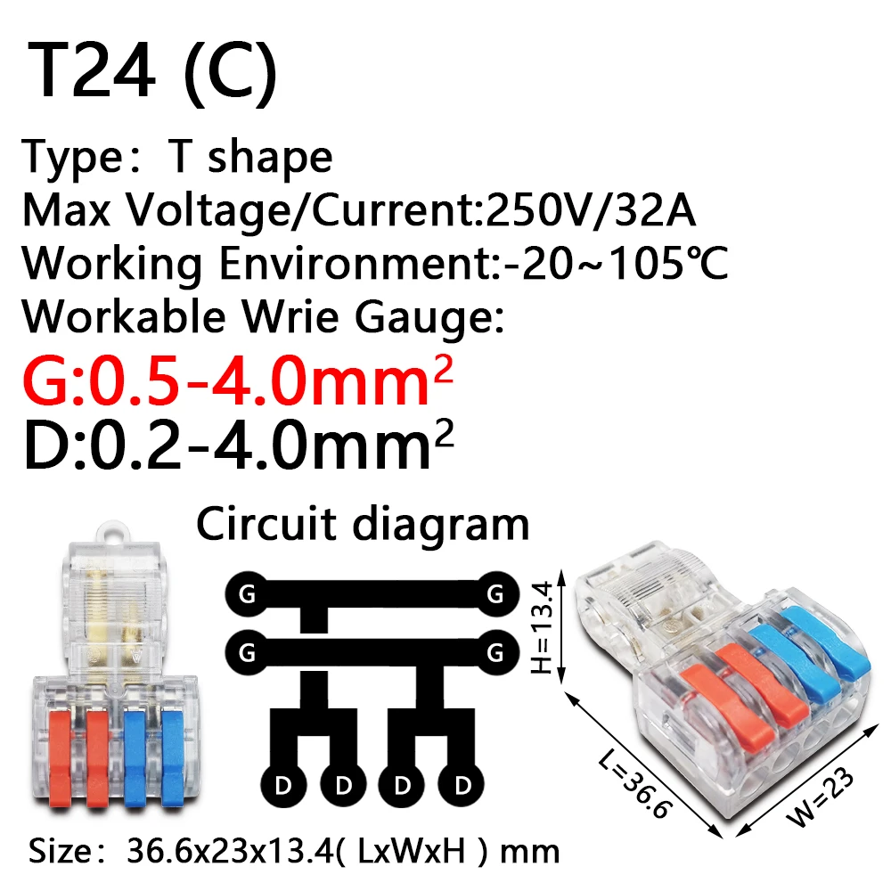 T 타입 퀵 전기 케이블 커넥터, 스냅 스플라이스 잠금 와이어 터미널 크림프 와이어 커넥터, 방수 전기 커넥터