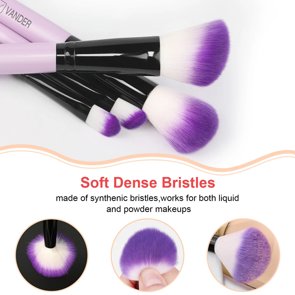 Ensemble de pinceaux de maquillage violet, 8 pièces, pour poudre de fond de teint, Blush, fard à paupières, mélange Kabuki, outils de beauté pour le visage