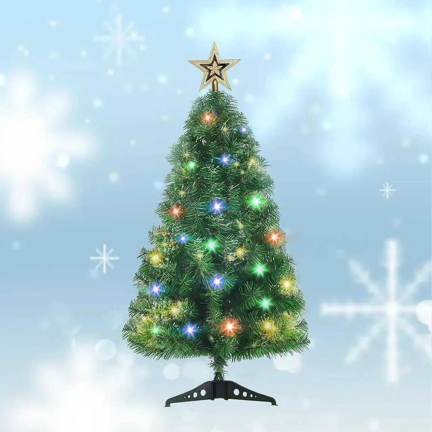 

Искусственная рождественская елка длиной 3 фута, настольная рождественская елка для праздничного декора, 140 кончиков ветвей, зеленый