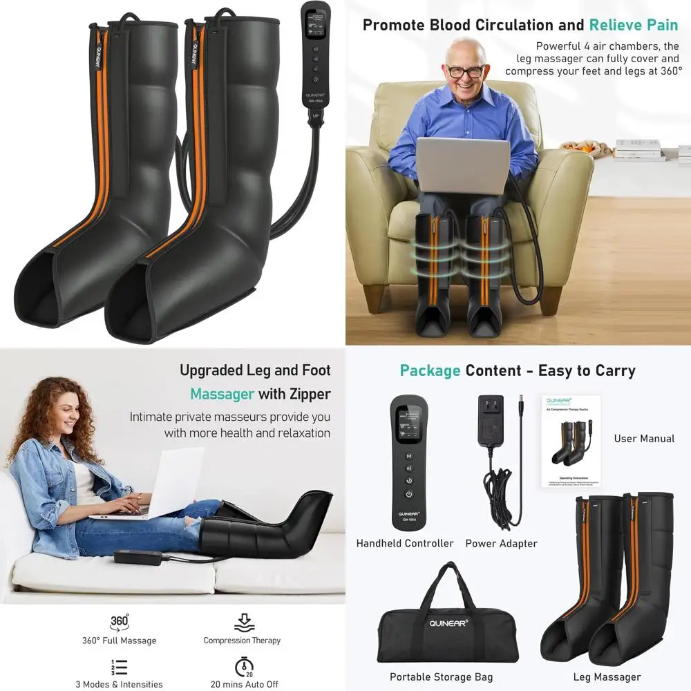 

Calf Compression Massager for Improved Circulation and Pain Relief - 3 Modes, 3 Intensities