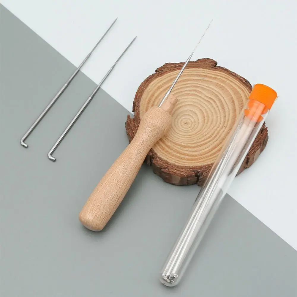 

Creative Felting Needles Set Wooden Handle DIY Craft Felting Needles with Bottle 3 Sizes Felting Needles Handmade