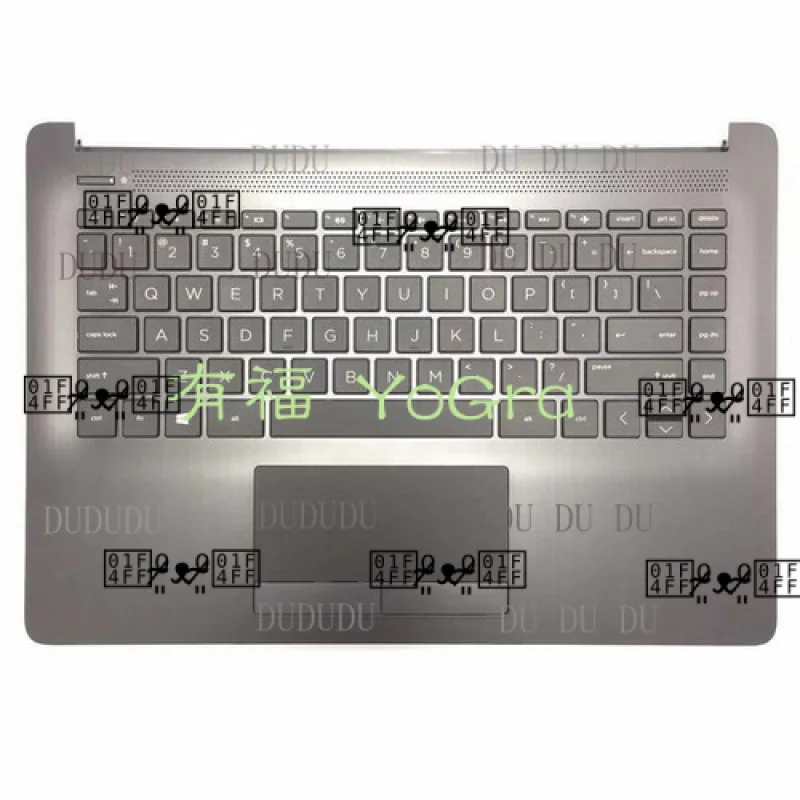 

DDD NEW For HP 14-CK 14-CM UPPER CASE PALMREST Touchpad Keyboard L23241-001 gray