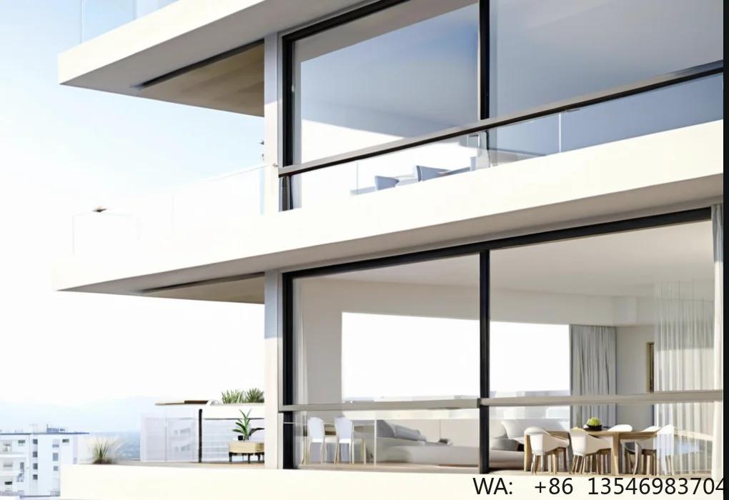 

Large View and Large Ventilation Aluminum Alloy Horizontal Six-rail Suspension Sliding Window with Hanging Curtain