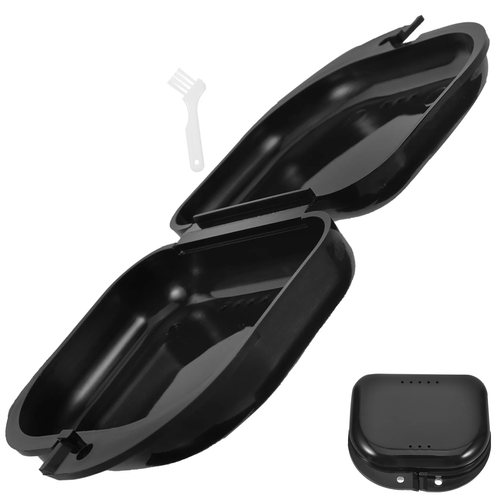 

1 комплект, коробка для зубных протезов, надежный фиксатор, небольшой размер, портативный держатель для вставных зубов для женщин и пожилых людей, чехол-держатель