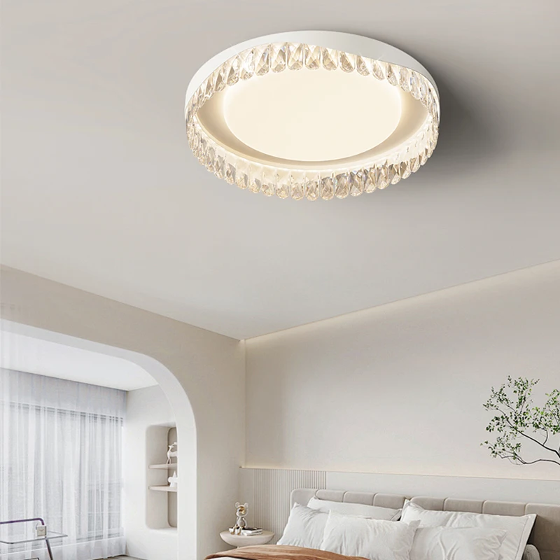 

French Cream Style Living Room Light Ceiling Light Pebble Crystal Light Modern Bedroom Study Living Room LED Lighting Fixtures