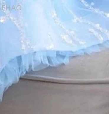 

Light Blue Girls Princess Party Dress Sequin Puffy Gown for Birthday Piano Host Performance Pageant Formal Evening Kids Dresses