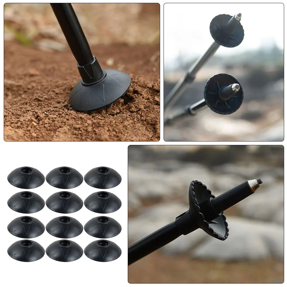 

12pcs Hiking Pole Tip Protectors Replacement Trekking Pole Tips Mud Guard Accessories Walking Stick Pad Climbing Tool Mud