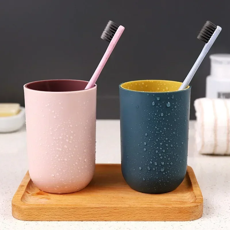 Bathroom Tumblers Good Morning Cup Round Toothbrush Toothpaste Holder Cup Travel Washing Cup Water Mug Bathroom Accessories