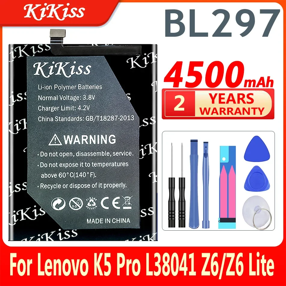 

Аккумуляторная батарея KiKiss BL297, BL 297, для Lenovo K5 Pro, L38111 ,L38041, Z6, Z6 Lite, 6,3 дюйма, 4500 мАч