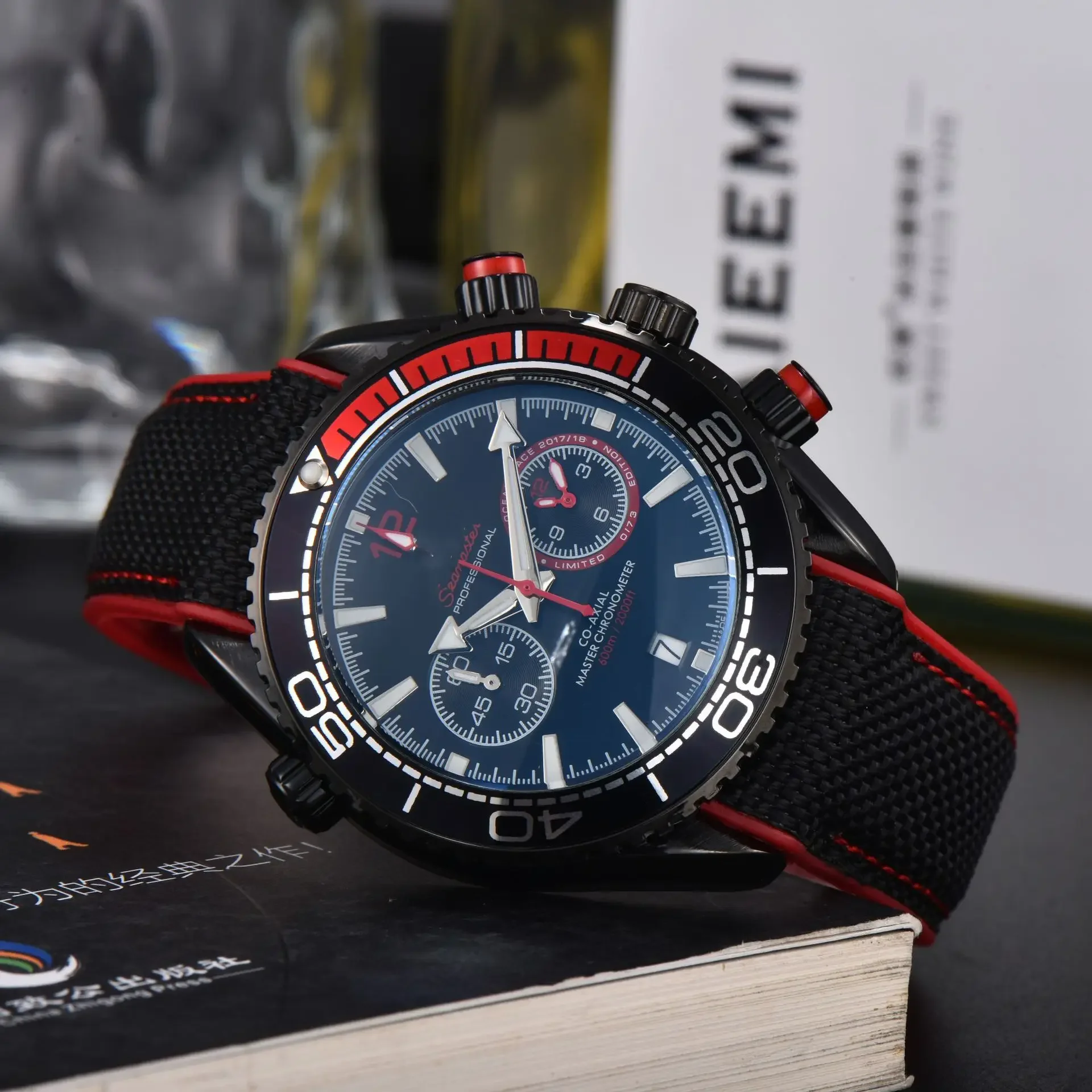 Classic Luxury Men Automatic Watch Multifunction Mechanical Wristwatch Rubber Strap Waterproof Week Date Watches Reloj Hombre