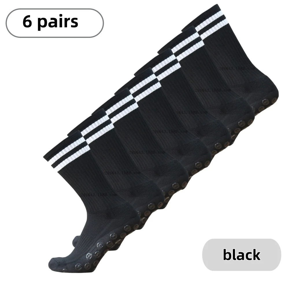 

6 пар мужских и женских нескользящих носков для футбола, баскетбола, бейсбола, регби, футбола, велоспорта, бега, тенниса, скейтборда, дышащие