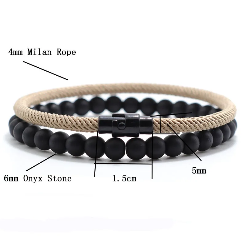 2 pçs/set legal acessórios da motocicleta pulseira para homens esportes ao ar livre acampamento ciclismo braslet preto fosco pedra fio braclet