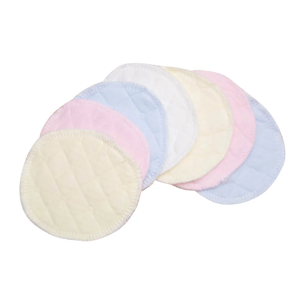 

6Pcs Soft Nursing Pads Washable Reusable Cotton Breast Inserts Dual Layer Absorbent Protection Against Milk Leakage Comfortable